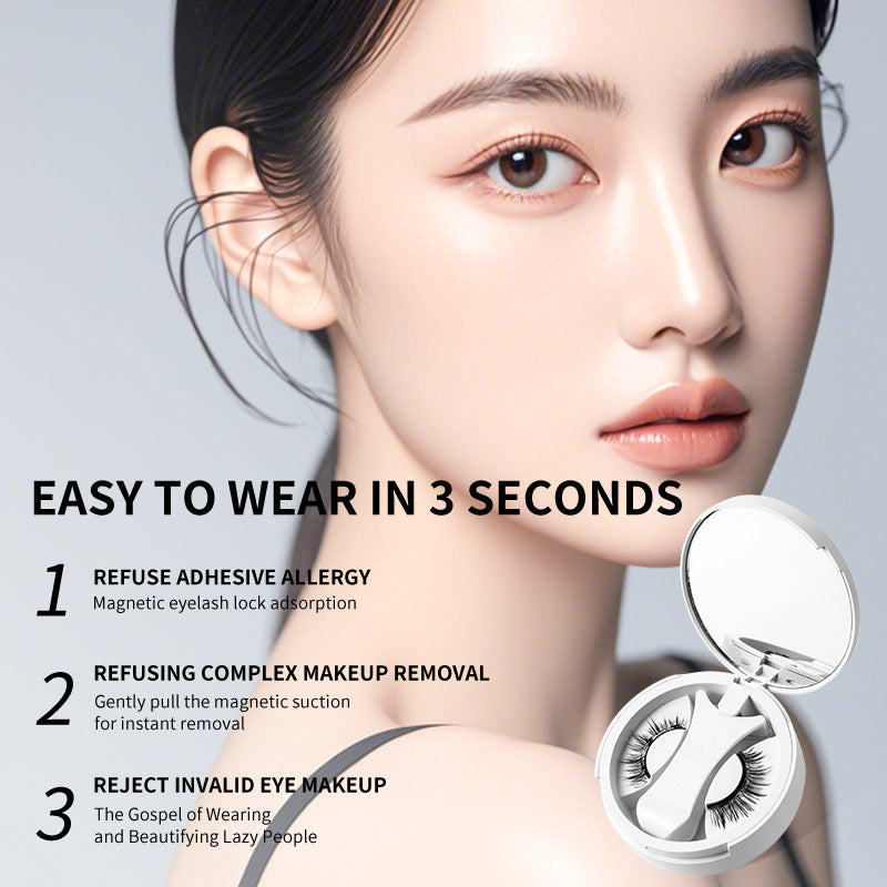 Ensemble de faux cils magnétiques avec applicateur
