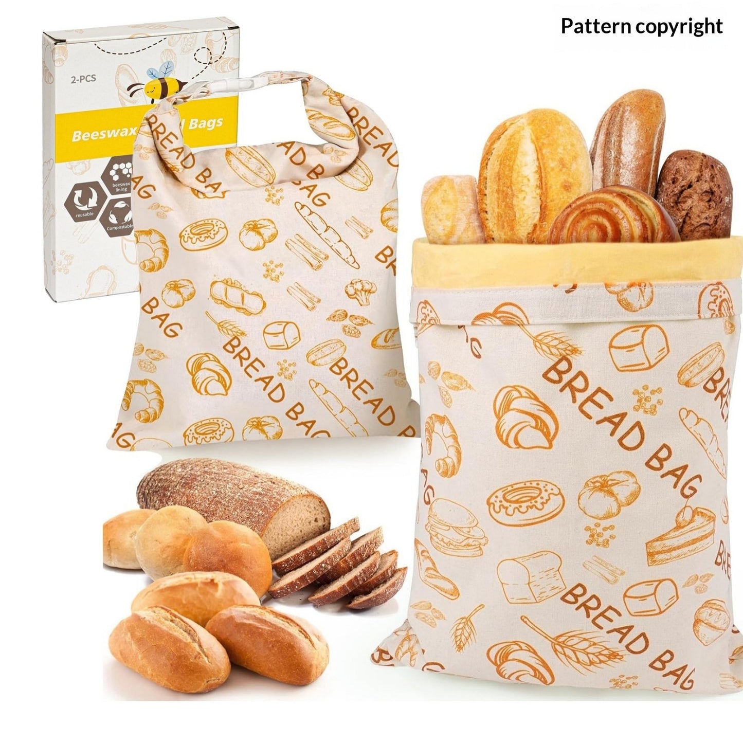 Sac à pain en coton et lin