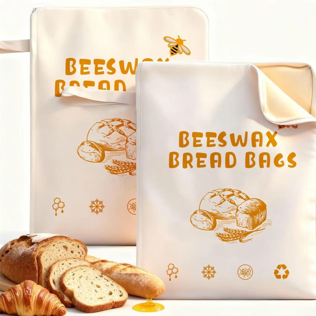 Sac à pain en coton et lin